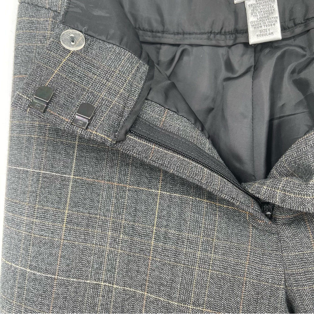Chico’s Gray/Black Plaid Dress Pants Size 1 Regular Lined Career‎ Work Slacks - Picture 5 of 9